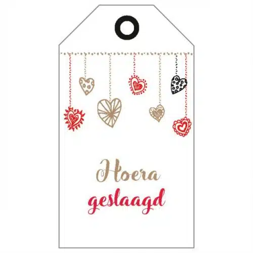 Wenskaartje hoera geslaagd