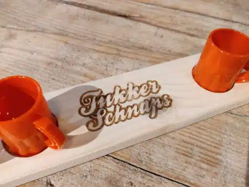 Tukker Schnaps plank met borrelglaasjes