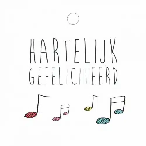 Wenskaartje hartelijk gefeliciteerd