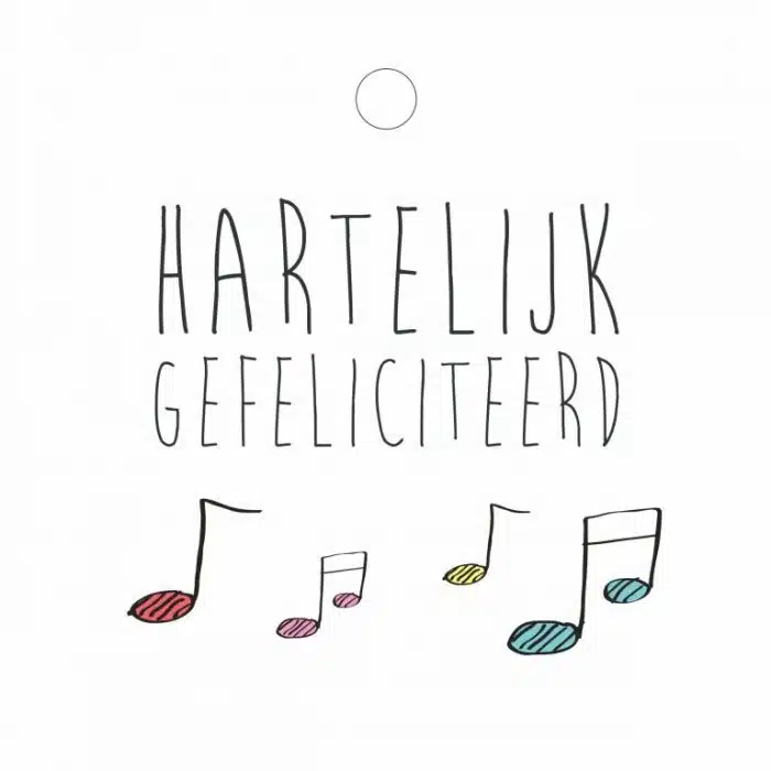 Wenskaartje hartelijk gefeliciteerd