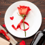 Valentine sharing dinner