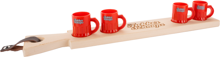 Tukker Schnaps plank met borrelglaasjes klein