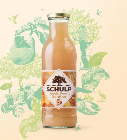 Appel, Peer en Gember sap schulp